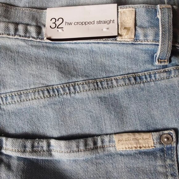 7 For All Mankind High Waist Cropped Straight Jeans in Blue Breeze, … - Picture 13 of 13
